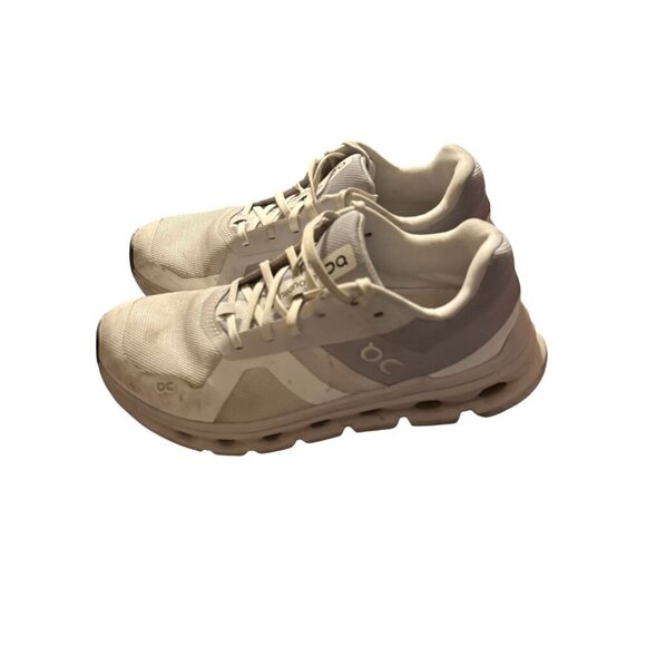 On Cloudrunner Womens Athletic Running Shoes Size 7.5 White & Gray Mesh Light - Picture 4 of 9